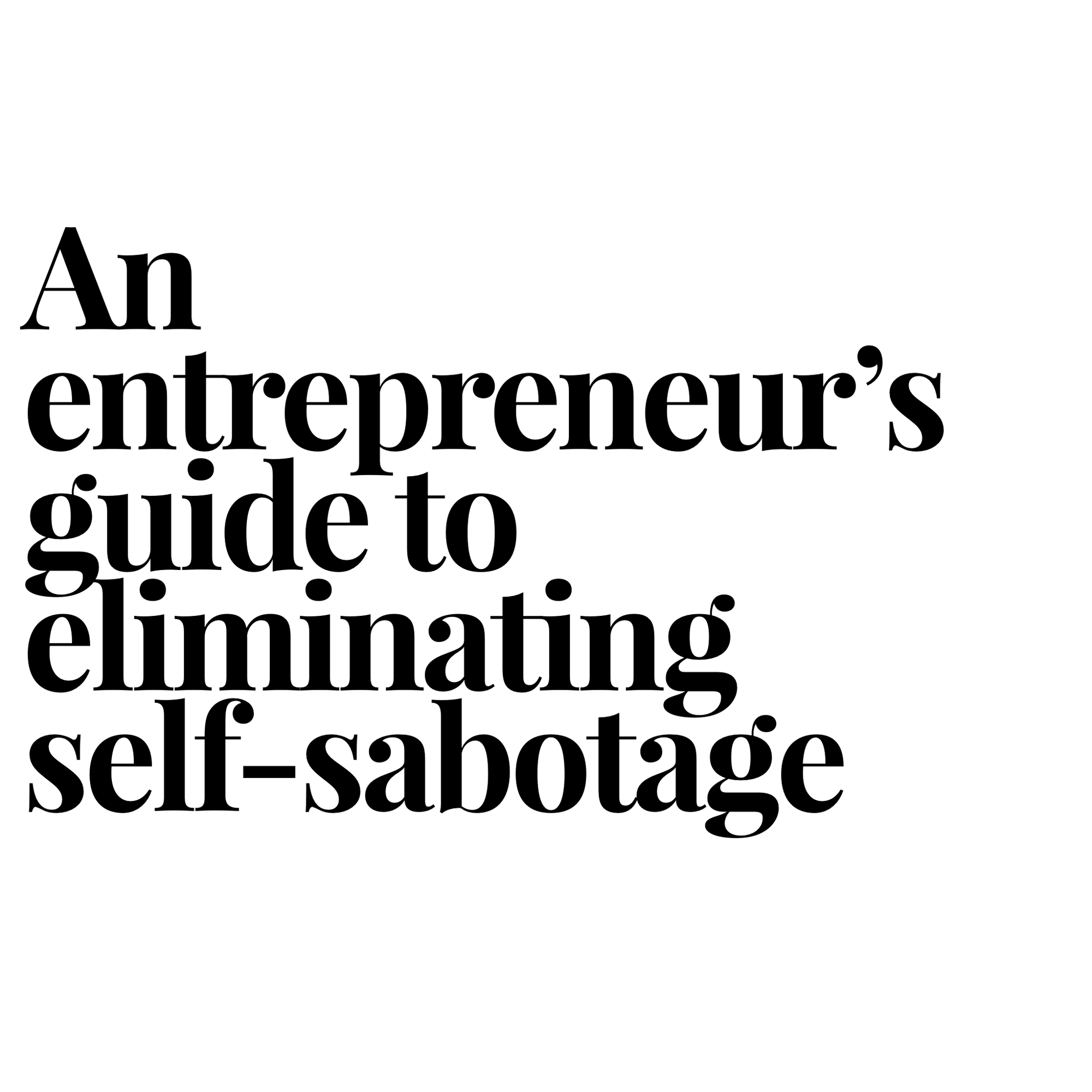 ELIMINATING SELF-SABOTAGE PDF