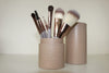 Sleek & compact, this 7 piece makeup brush set can travel anywhere effortlessly, for easy on the go touch ups!