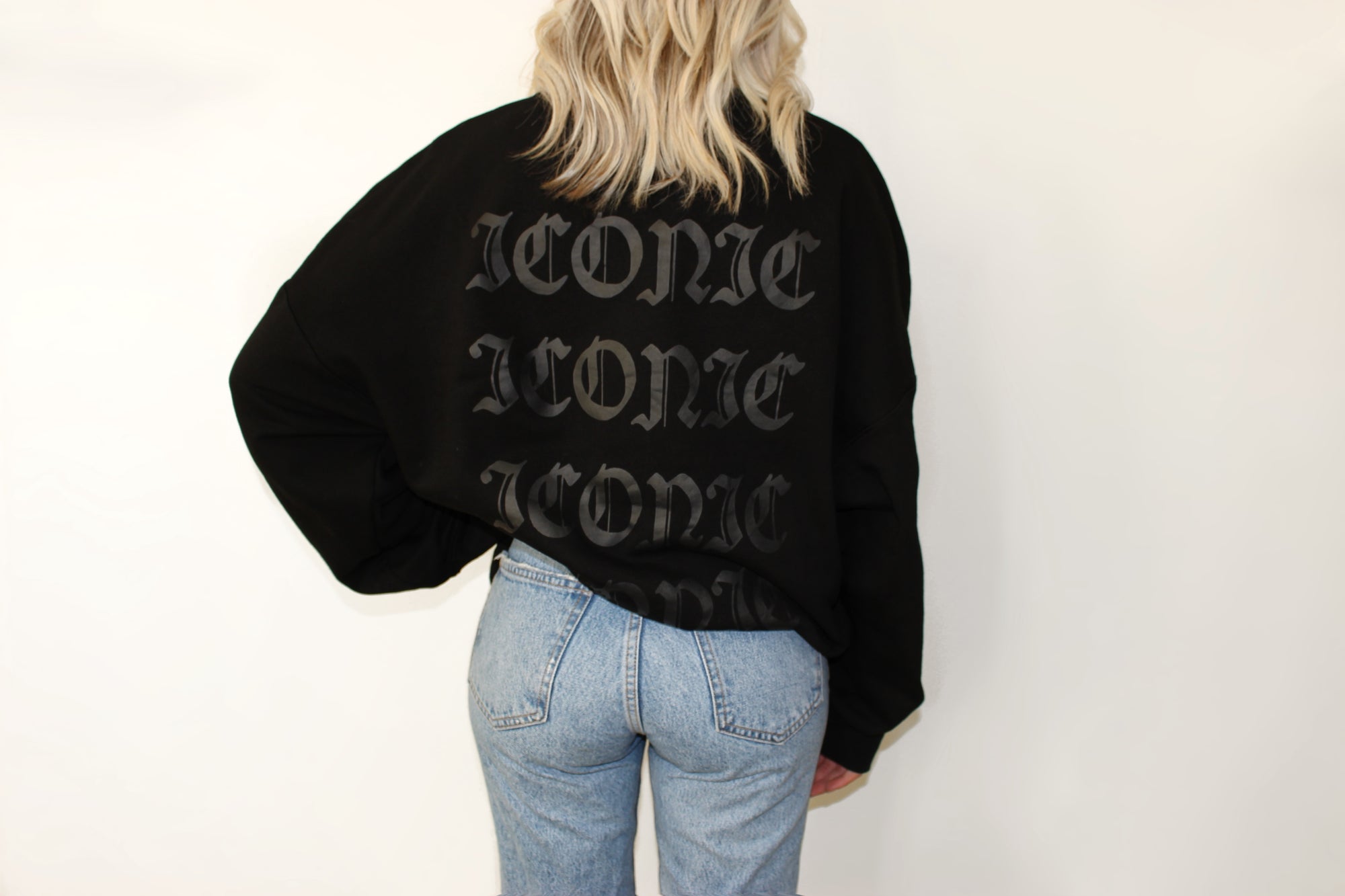 Model Stephanie is 5'2 wearing a size L sweatshirt